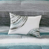 Madison Park Essentials Twin Comforter Set, Bed in a Bag Twin, Watercolor Print Coastal Comforter & Chambray Cotton Sheet Set, All Season Bedding Set, Saben, Aqua Twin (68 in x 86 in) 7 Piece Madison Park