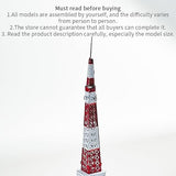 Tokyo Tower 3D Metal Model Kit, DIY Assembly Puzzle, Japanese Landmark Building Replica, Red and White