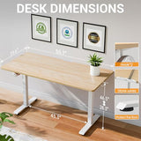 Veken 55 Inch Large Electric Standing Desk, 4 Memory Heights Adjustable,Sit to Stand Up, Work Home Office Computer Table for Study, Walking Pad, Writing, and Games, Wooden Desktop Desks, Nature Wood Veken