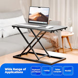 Hoodutric Standing Desk Converter Height Adjustable, Sit to Stand up Desk Riser Computer Workstation use in Laptop and Single Monitor Ergonomic Desktop Workstation for Home Office - Black Hoodutric