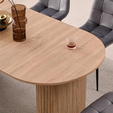 Lecafur HL 70.8" Oval Dining Table for 4 6 Person, Modern Farmhouse Kitchen Dinner Table for Breakfast Dining Receiption Room (Only Table), Natural Lecafur HL