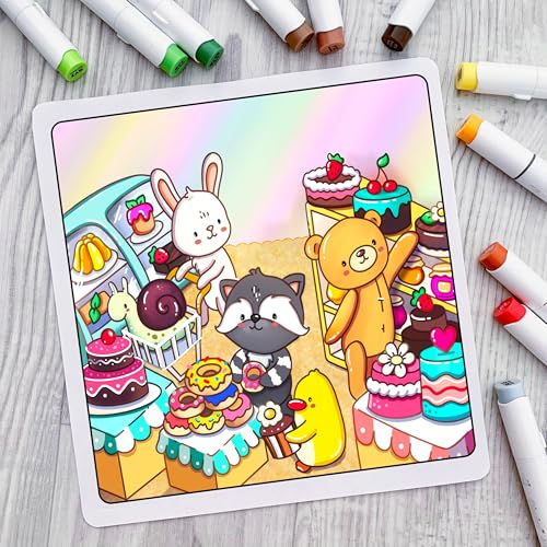 Cozy Delights: Cute Coloring Book for Adults and Teens Featuring Adorable Animal Characters, Candyland Adventures, Chocolate Mountains, and Cozy Hygge Delights! WoodArtSupply