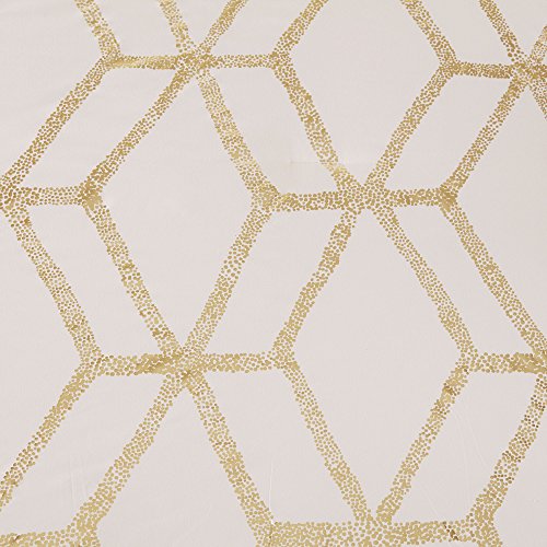 Comfort Spaces Vivian Comforter Set Ultra Soft All Season Lightweight Modern Geometric Glam Metallic Print Bedding, Matching Sham, Decorative Pillow, Full/Queen, Geometric Blush/Gold Comfort Spaces