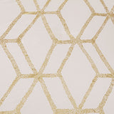 Comfort Spaces Vivian Comforter Set Ultra Soft All Season Lightweight Modern Geometric Glam Metallic Print Bedding, Matching Sham, Decorative Pillow, Full/Queen, Geometric Blush/Gold Comfort Spaces