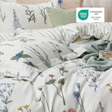 Bedsure Duvet Cover Queen Size - Reversible Cute Floral Duvet Cover Set with Zipper Closure, 3 Pieces White Bedding Set with 8 Corner Ties and 2 Pillow Shams 20"x26" Bedsure