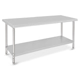 ACONEE Food Prep Stainless Steel Table, Stainless Steel Worktable 72x30x35 Inch, Heavy Duty Metal Table Cart Worktable with Undershelf, Commercial Workstation for Kitchen Restaurant Garage, Silver ACONEE