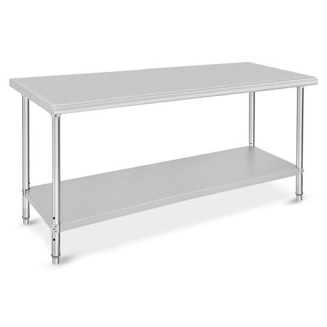 ACONEE Food Prep Stainless Steel Table, Stainless Steel Worktable 72x30x35 Inch, Heavy Duty Metal Table Cart Worktable with Undershelf, Commercial Workstation for Kitchen Restaurant Garage, Silver ACONEE