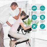 Nova Microdermabrasion Portable Massage Chair Foldable Tattoo Therapy Chair 4 Inches Thickness Sponge Face Cradle Spa Salon Massage Chair (Black) Nova Microdermabrasion