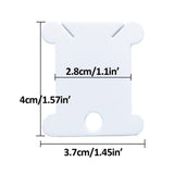 300 Pieces Plastic Floss Bobbins for Cross Cotton Thread Craft DIY Sewing Storage, Thread Organizer Holder, Embroidery Thread Cards Cross Stitch Bobbin, White Fokanlo
