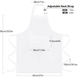 NLUS Extra Large Aprons for Men, Adjustable White Chef Apron for Men Kitchen Cooking Aprons for Women with 2 Pockets, Water & Oil Resistant - 1 PACK NLUS