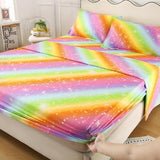 IngeCrafts Rainbow Galaxy Sheet Set Twin Size, 4-Piece Bedding with Glitter Star Ombre Design - Ultra-Soft Microfiber for Kids, Girls, Teens (Pink Color, Twin) IngeCrafts