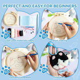 MOREJMTT Punch Needle Kit for Beginners Adults Easy Punch Needle Embroidery Kit,Including Printed Patterns, Needles, Easy to Follow Instructions and Videos(The World of Cats)