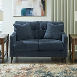 Signature Design by Ashley Bixler Classic Tufted Loveseat with Removable Cushions, Blue Signature Design by Ashley