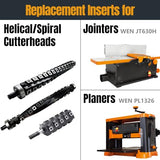 POWERTEC Carbide Cutters Knives for Wen Planers PL1326, Jointers JT630H w/Spiral, Helical Cutterheads, Square Blades Inserts fits Cutech Planers, POWERTEC