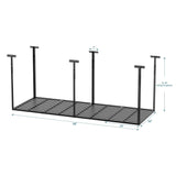 3x8ft Overhead Garage Storage Rack,Adjustable Ceiling Mounted Storage Racks,Heavy Duty Cold Rolled Steel Storage Rack,Ceiling Mount Storage Shelves,750LBS Weight Capacity,for Shop Shed Home (Black) Hikarinowa