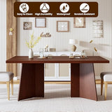 GarveeHome Dining Table for 6-8 People - 63" Modern Long Kitchen Table with Large Tabletop & Heavy Duty Pedestal Legs, Dinner Table for Kitchen, Conference Room, Home, Walnut GarveeHome