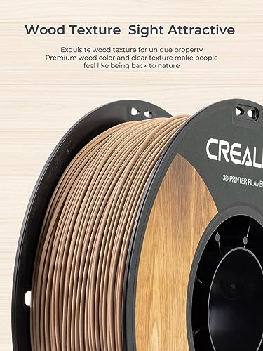 Creality Wood Filament PLA, 3D Printer Filament 1.75 mm, Smooth Silk Texture, Toughness, 1kg(2.2lbs)/Spool Printing Filament, for All FDM Printers (Wood) - WoodArtSupply