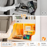 EnHomee Tall Nightstand with Charging Station and LED Lights - Stylish White Nightstand with 2 Drawers and Shelves EnHomee