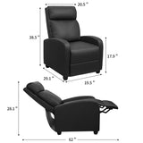 Devoko Massage Recliner Chair Home Theater Seating Pu Leather Modern Living Room Chair Furniture with Padded Cushion Reclining Sofa Chairs (Black) Devoko