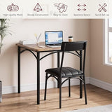 2-Person Dining Table Set (3 Pieces) - Square Kitchen Table & Cozy Upholstered Chairs,Ideal Small-Space Dining Set for Apartments, Studios,Practical 2-Seater Table Set for Kitchen/Dining Areas,Brown. Sunvasagoo