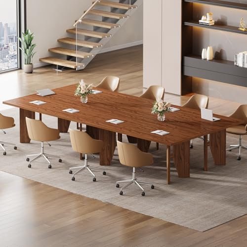 Tribesigns 5.3ft Conference Table for 4-6 People, Rectangular Conference Room Table, Large Wooden Meeting Table for Office, Brown Tribesigns