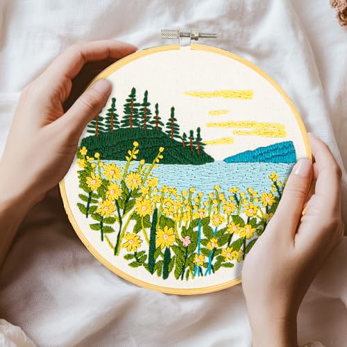 DIAMOND DOTZ Mountain Lake Embroidery Kit - 5.0"