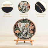 SCECALA 4 Pack Elephant Animal Embroidery Kit - Flower Floral Hand Funny Embroidery Kit for Beginners with Pattern, Complete Cross Stitch Supplies DIY Craft for Adults Sewing Hobby, 1pc Hoops