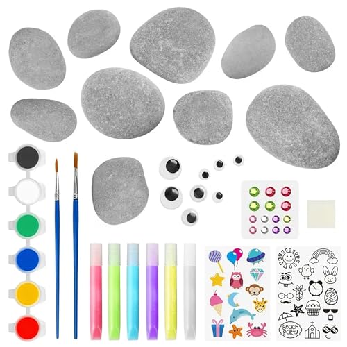 Spiggly Glow in The Dark Rock Painting Kit For Kids 6-12 | Arts and Crafts Painting Rocks for Kids | Kids Craft Paint Kits | Craft Activities Kits | Arts and Crafts Gifts for Boys Girls| Birthday Gift Spiggly