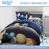 Jay Franco Kids Comforter Set Includes Sheets and Pillow Covers - Soft and Cozy Bed Set for Stylish Room Decor, Blue - Bluey & Bingo, 5 Piece Twin Jay Franco