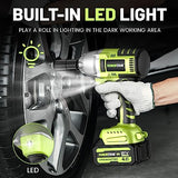 Robustrue Cordless Impact Wrench, 590Ft-lbs (800N.m) Brushless 1/2 inch Impact Wrench, 2500RPM Max Torque Impact Gun, 2x 4.0Ah Battery, Charger, 4 Sockets, Electric Impact Wrench for Car Truck RV Robustrue