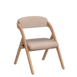 HOMEFUN Folding Chairs with Padded Seats, Wooden Stackable Dining Chairs Set of 2 with Removable Cover Folding Extra Chair for Guests Kitchen Office Wedding Party Picnic, Khaki HOMEFUN