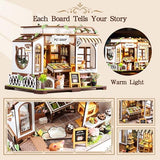 DIY Miniature House Kit- Miniature House Kit Adults Pet Shop Tiny House Kit Tiny Home Kit Birthday Gifts 3D Wooden Puzzle Home Decoration, Book Nook Kit for Adults Dollhouse Booknook