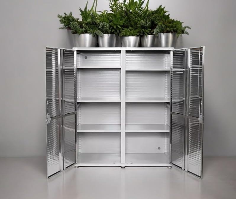 Generic Durable Stainless Steel Mega Storage Cabinet with Secure Locking Mechanism and Adjustable Shelves for Organized Storage, 48"" W x 24"" D x 72"" H (Granite) Generic