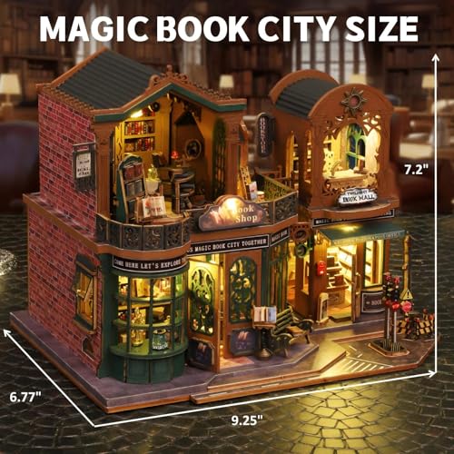 OZJAY Miniature House Kit, Mini House Building Kit with Furniture, DIY Miniature Kit for Adults Teen, Dollhouse Kit for Birthday Christmas, Magic Book House