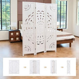 66.9Inch Wooden Room Partition - 3 Panels Boho-Styled Space Room Divider for Home/Office, Headboard & Yoga/Photo/Video Call Backdrop (White) Svimi