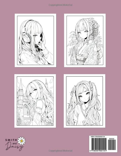 Anime Coloring Book for Teens: Beautiful Japanese Anime Girls Coloring Pages for Teens and Adults