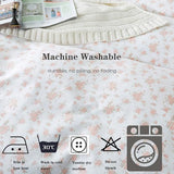 FADFAY Full Duvet Cover Set Pink Floral Comforter Cover 100% Cotton Girls Pink White Flower Bedding Garden Style Blush Bedding for All Season Soft Bedding with 2 Pillowcases, Full FADFAY