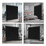 Phonjoroo Room Divider, Curtain Privacy Screen with 360°Lockable Wheels 6FT Portable Room Divider Panel Freestanding Partition Divider Screen for Separator Wall Divider Bedroom Office (Black) Phonjoroo
