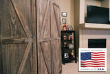 Premium Home 4-Panel Room Divider – Rustic Brown Barn Door, K Pattern Folding Privacy Screen, Partition Wall Premium Home Decor