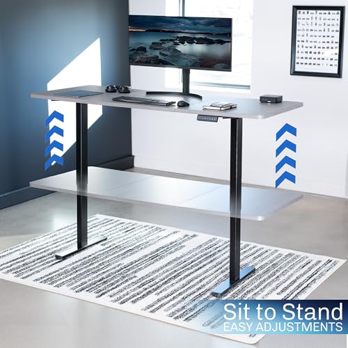 VIVO Electric Dual Motor Standing Desk Frame for 41 to 81 inch Table Tops, Frame Only, Ergonomic Standing Height Adjustable Base with Push Button Memory Controller, Black, DESK-V122EB VIVO