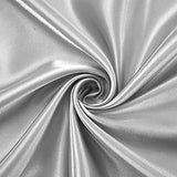 AiMay 4 Piece Twin Size Satin Bedding Sheet Pillowcase Sets Deep Pocket Silky Super Soft Solid Color 1 Flat Sheet 1 Fitted Sheet 2 Envelope Style Pillowcases Sexy Honeymoon (Twin, Silver/Light Grey) AiMay