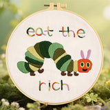 Hungry Caterpillar Embroidery Kits for Beginners Adults, Cute Embroidery Starter Kits, Counted Cross Stitch Kits for Beginners DIY Craft Kits for Adults Women, Embroidery Hoop, Thread & Video Tutorial