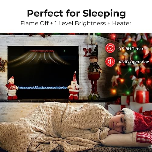 Tangkula 23-Inch Infrared Quartz Electric Fireplace Insert with Remote Control, 1500W Recessed Fireplace Heater with Thermostat, Overheat Protection, 8H Timer, 6 Flame Settings, 5 Flame Brightness