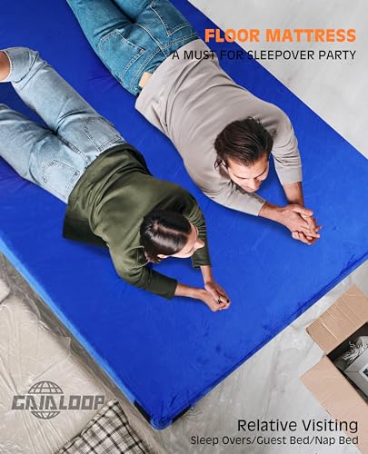 GAIALOOP 4 INCH Thick Memory Foam Camping Pad Futon Mattress, Portable Floor Sleeping Mat Sleepover Guest Bed Roll Up Mattress for Outdoor [Twin:75 * 38 * 4"] Gaialoop