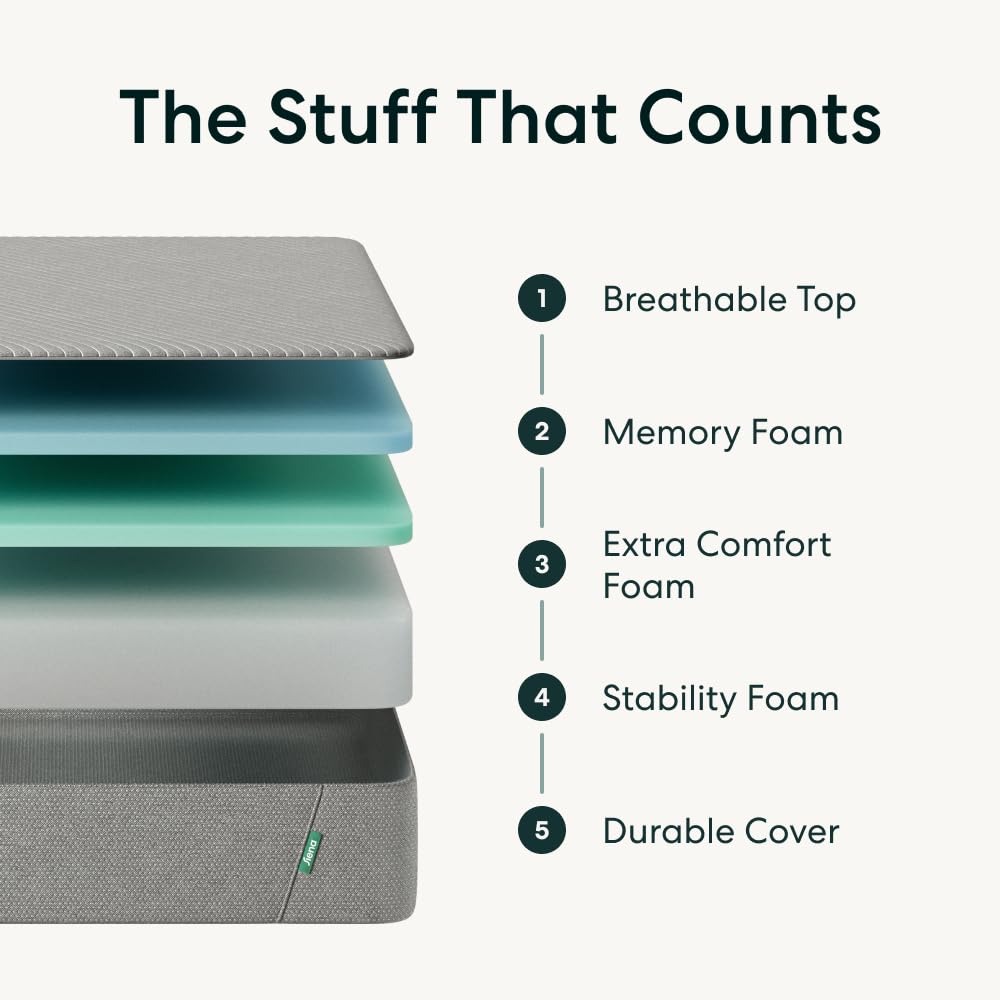 Siena 12" Queen Memory Foam Mattress - Medium Firm - 180 Night Trial - Premium Pressure-Relieving Layers - 10 Year Warranty - Mattress in a Box - CertiPUR-US Certified Siena