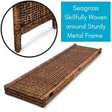 BIRDROCK HOME 3 Panel Seagrass Room Divider - Brown Wash - Folding Sections - Partition Screen - Hand Woven Abaca - Home Decor BIRDROCK HOME