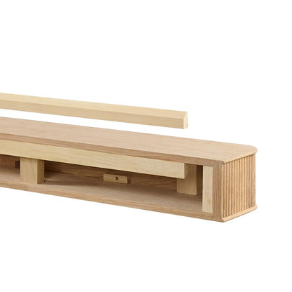 Modern Ember Alfama 60 Inch Fireplace Wood Mantel Shelf with Fluted “Reed” Details | Natural White Oak Wood | Unfinished | DIY Mounting Hardware Included | 60" W x 6" H x 8" D