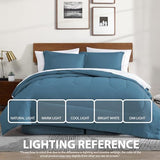 Cathay Home Basic Bedding Home Essential Ultra Soft Lightweight 8PC Wrinkle Resistant Microfiber Bed in a Bag Set (Includes Complete Sheet Set, Comforter Set & Bedskirt) - Full, Blue Cathay Home