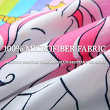 JQinHome Unicorn Full Bedding Sets for Girls Kids,8 Piece Bed in A Bag 3D Pink Sky Rainbow Clouds Theme Unicorn Comforter Set with Sheet Set(Pink Purple) JQinHome