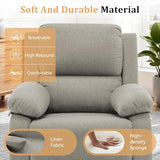 Korser Recliner Chair, 360 Swivel Rocker Chair for Adults, Small Rocking Recliner for Small Spaces, Upholstered Fabric Glider Recliner Nursery (Swivel Rocker Recliner, Light Khaki)